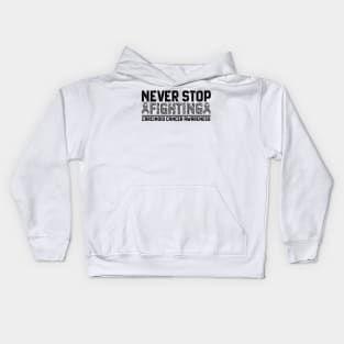 Never Stop Fighting Carcinoid Cancer Awareness Kids Hoodie